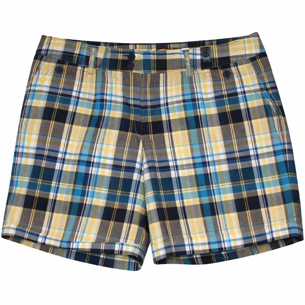 NAUTICA Marina Fit Green Plaid Cuffed Shorts Plus Size 16